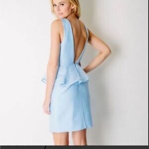 Camilyn Beth Petula Cinderella Blue Peplum Open Back Dress Size 6